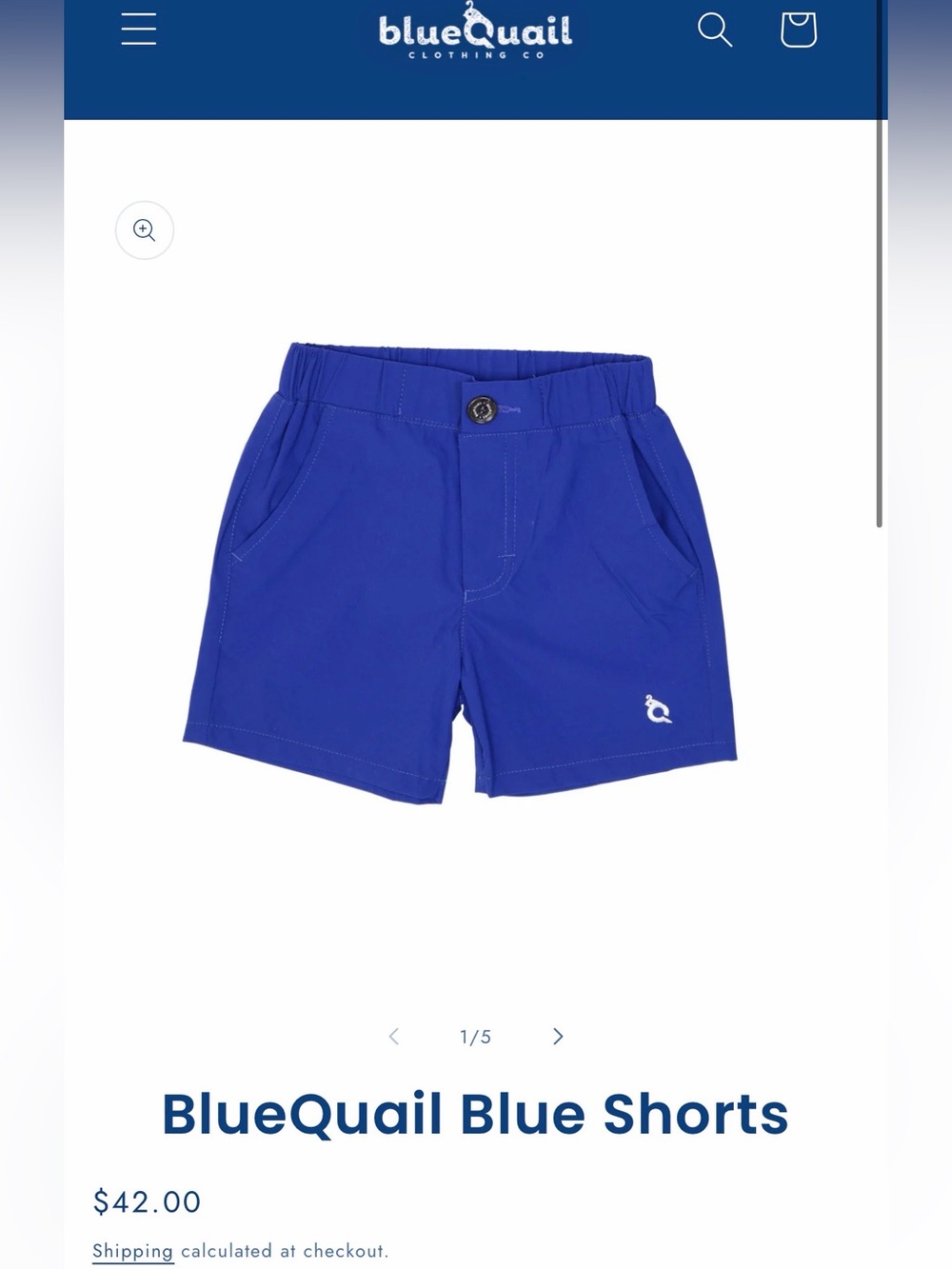 Blue Quail everyday performance shorts size 6 blue
